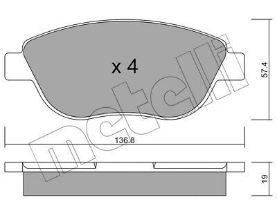 KIT PASTIGLIE FRENO, FRENO A DISCO METELLI PER LANCIA MUSA CITROEN XSARA PICASSO